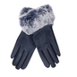 Large Trim Faux-Fur Gloves