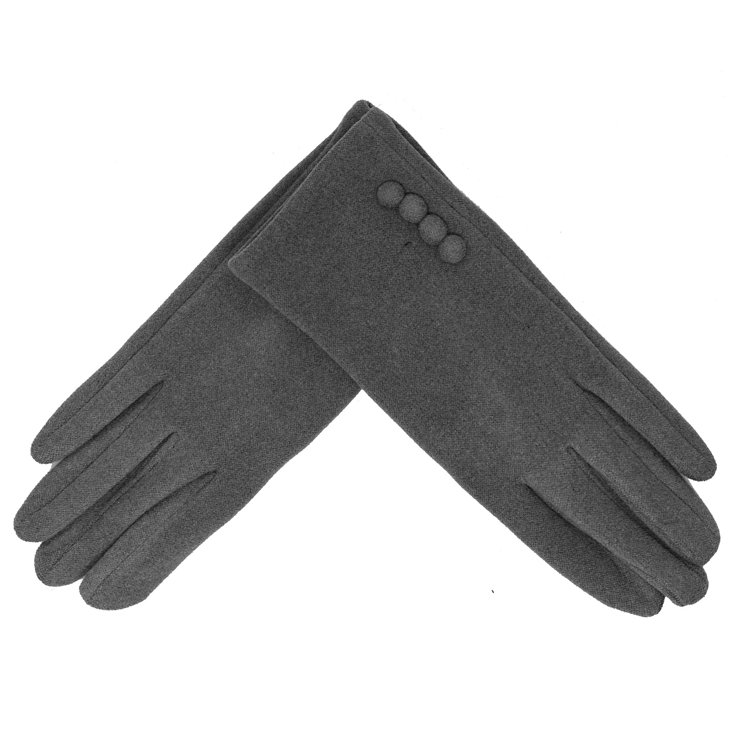 Four Button Touchscreen Plain Colour Gloves