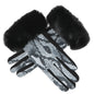 Faux-Fur Snake Gloves